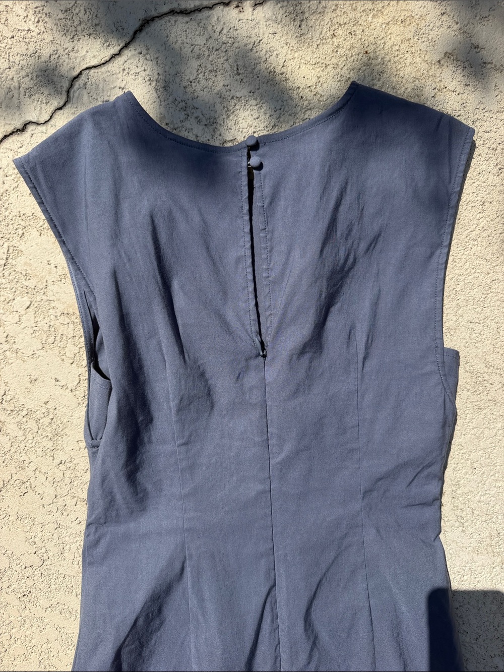 Anthropologie Navy Sleeveless Maxi Dress with Side Ruching size s small - Picture 6 of 6